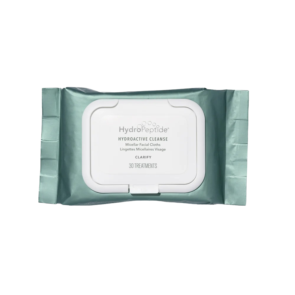 Міцелярні серветки для обличчя з пептидами та екстрактом лотоса HydroPeptide HydroActive Cleanse